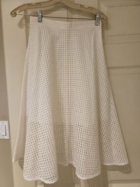 Club Monaco White Eyelet Circle Skirt